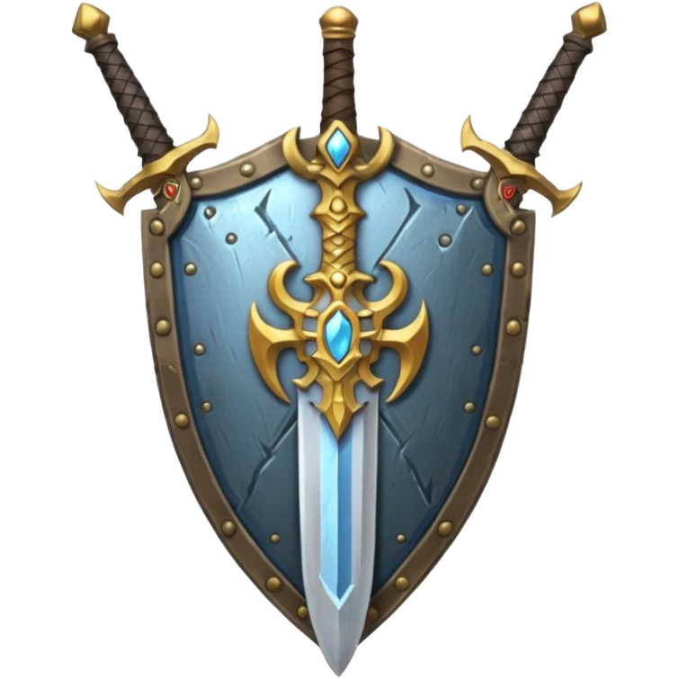 sword and shield, world of war craft style emoji
