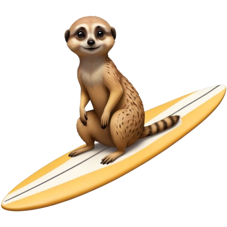 Meercat on a surfboard in galaxy emoji