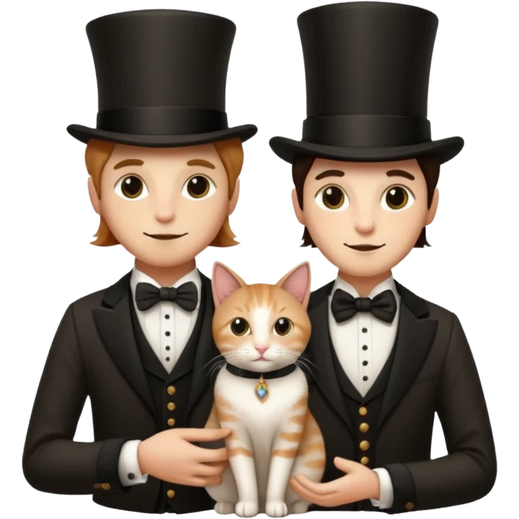 magician couple and their pet cat emoji