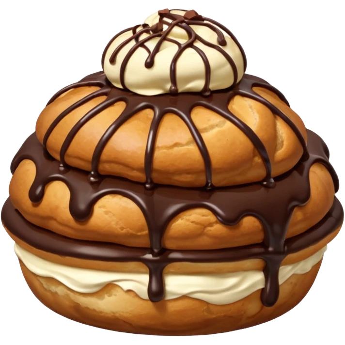 profiterole with chocolate emoji
