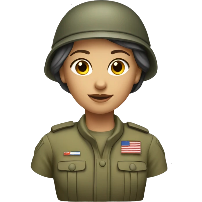 a caucasian female soldier emoji