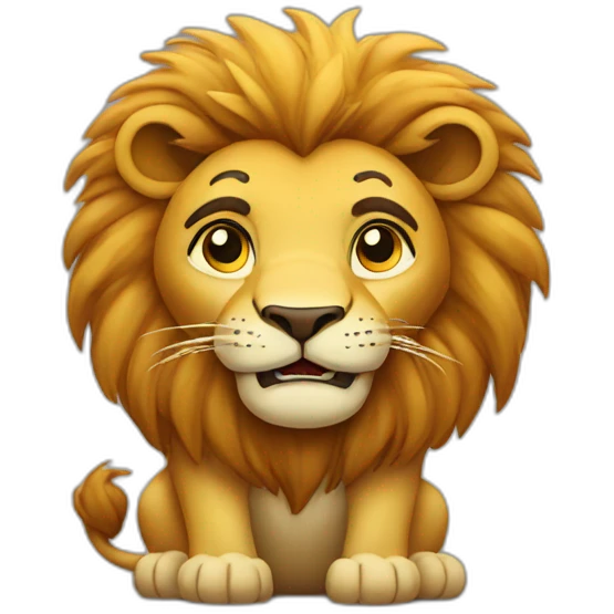 Lion pleading  emoji