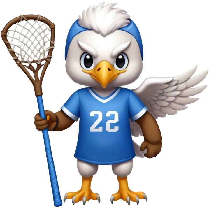 Eagle with lacrosse stick blue jersey emoji
