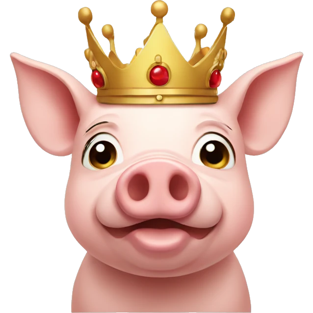 Pig with crown emoji