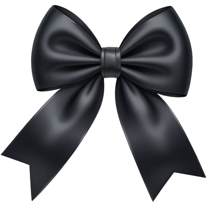 a black realistic bow emoji