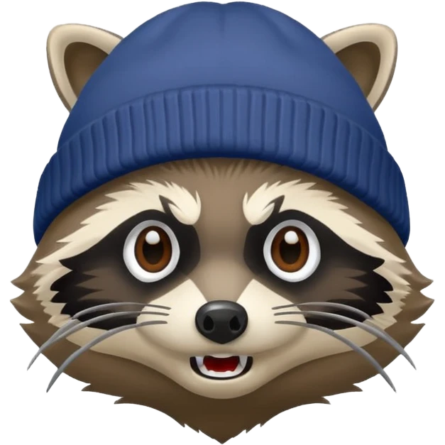 Angry Raccoon bandit with beanie hat branded “Sticky Bandits” emoji