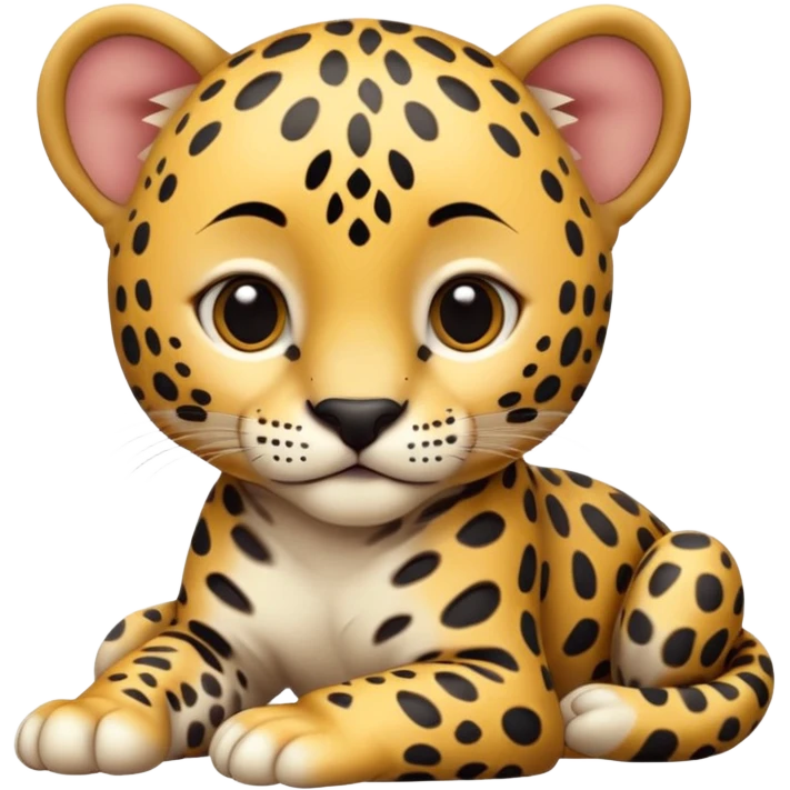 A high-resolution photo-realistic digital illustration of a baby jaguar, chest upward A high-resolution, photo-realistic digital illustration of a majestic baby jaguar emoji