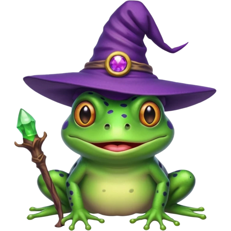 frog wear purple wicth hat emoji