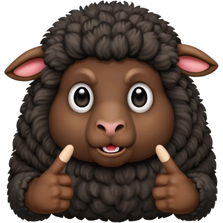 angery black sheep showing the middle finger emoji