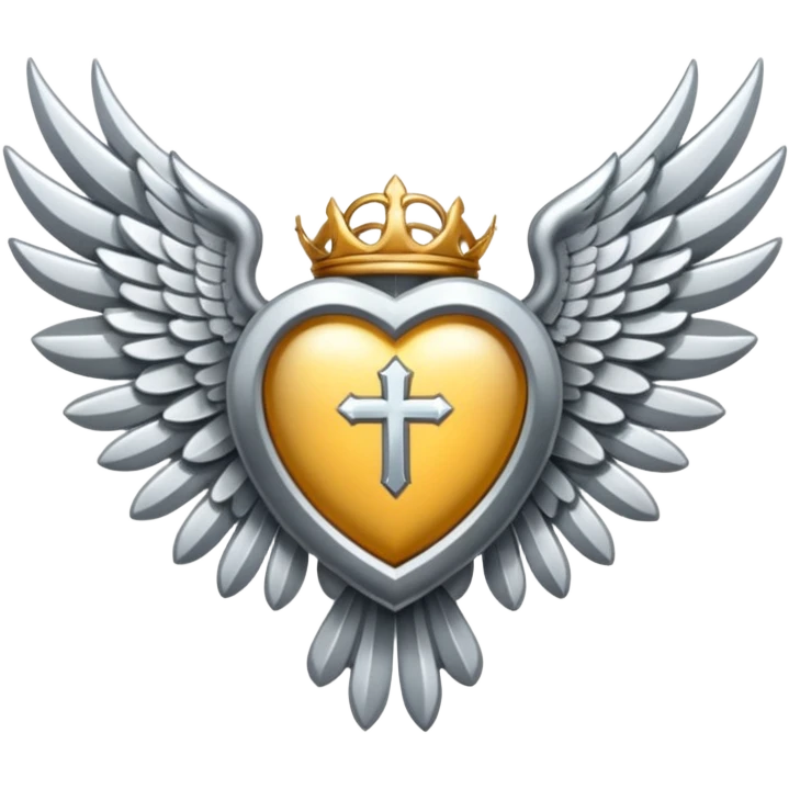 holy emblem with silver wings  emoji