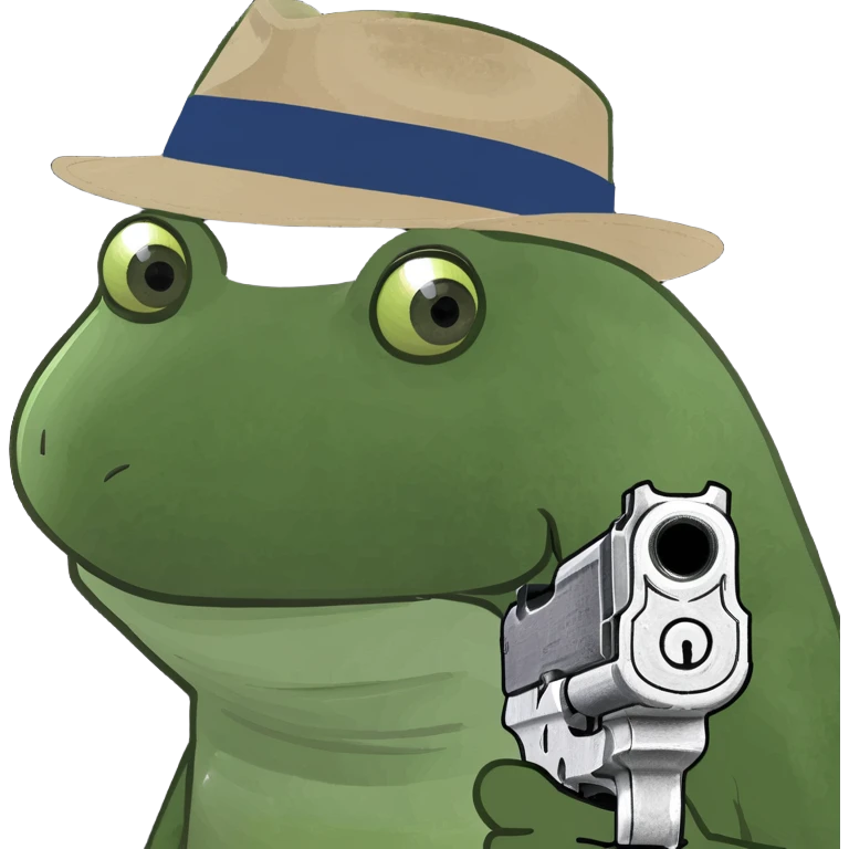 Gangster frog emoji