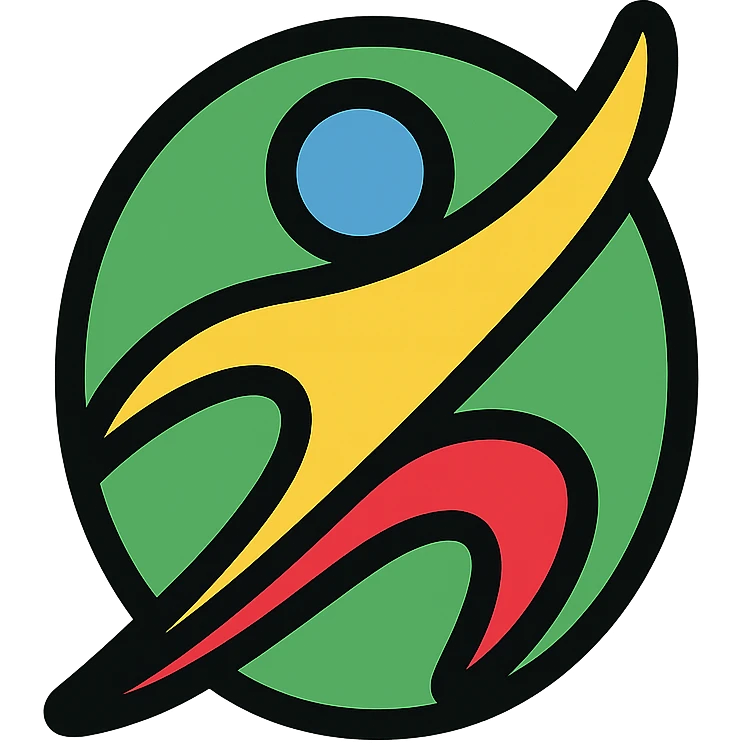 stylized athletic-inspired emblem with soft organic curve, abstract design, no text or direct logo usage emoji