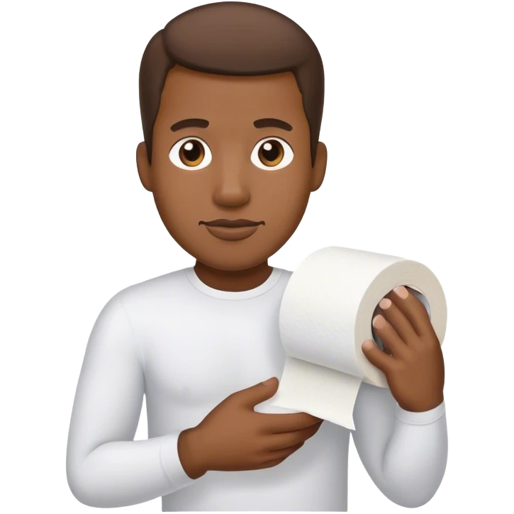 black man with toilet paper emoji