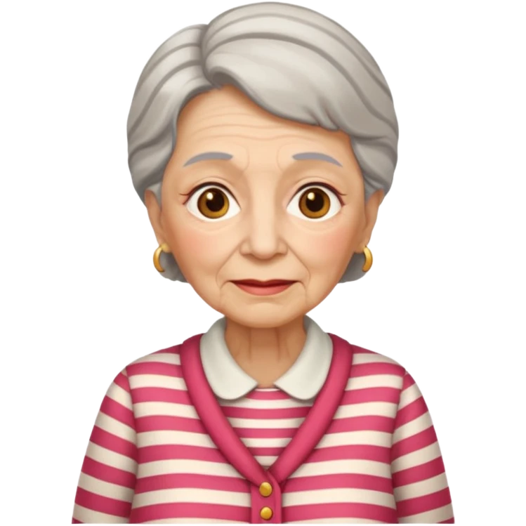 elderly woman with striped clothes emoji