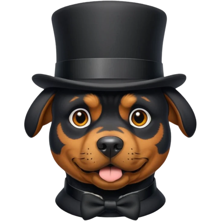 rottweiler with top hat emoji