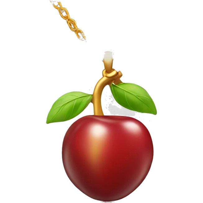 A golden cherry necklace  emoji