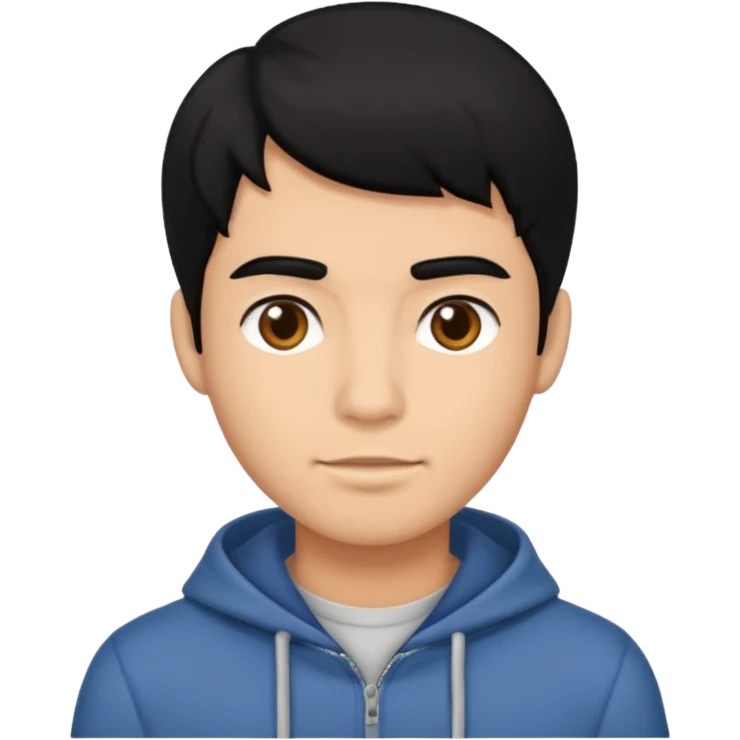 black hair male emoji
