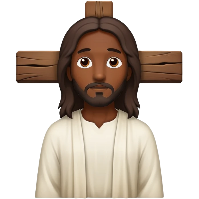 Dark skin christ Jesus on the cross emoji