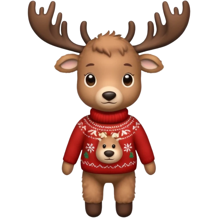 reindeer baby  cute, full body , in a christmas sweater emoji