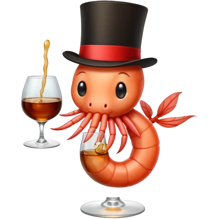 A SHRIMP DRINKING BOURBON, CLASSY emoji