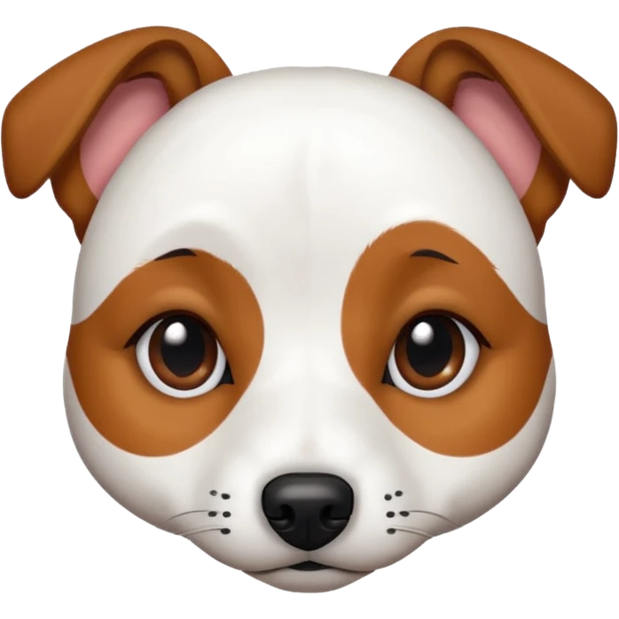 Chien jack Russel blanc avec deux tache marron sur ses yeux qui dort emoji