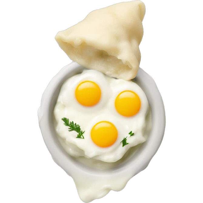 white dill sauce with egg and czech dumpling emoji