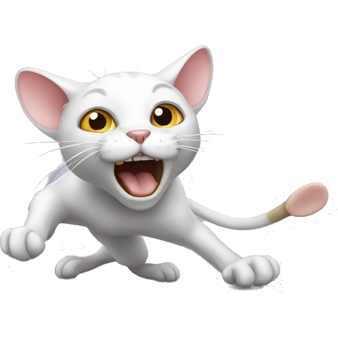 Cat attacking mouse emoji
