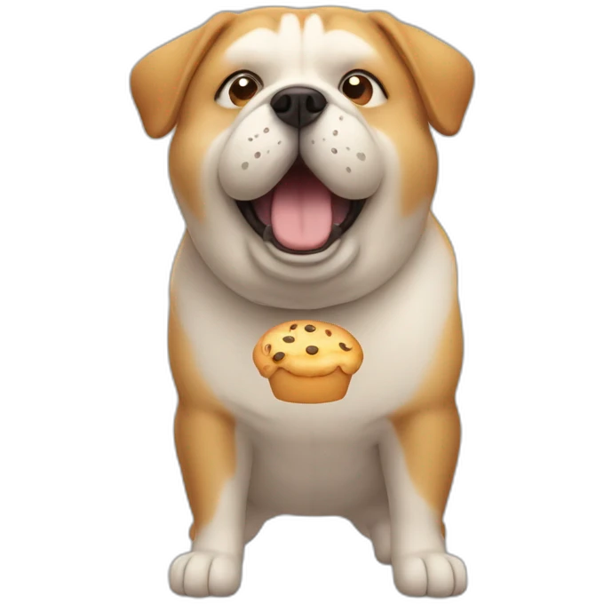 too fat dog like eating cat emoji