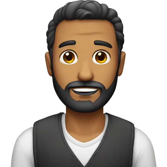 Hombre con barba y calvo emoji