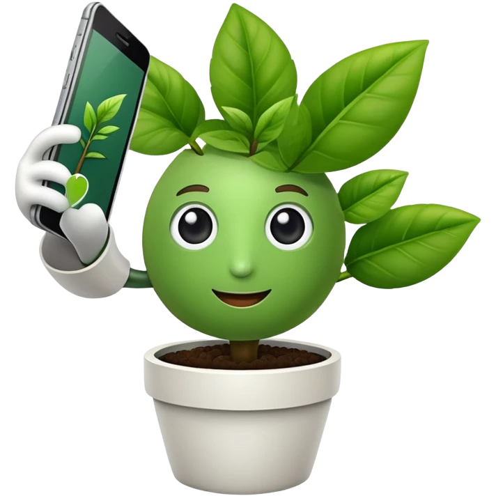 plant taking s selfie emoji