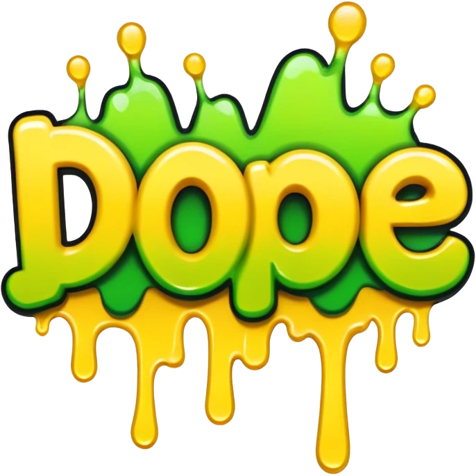 the word DOPE graffiti style emoji