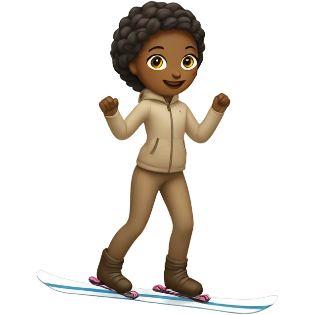 girl on a beige skis emoji