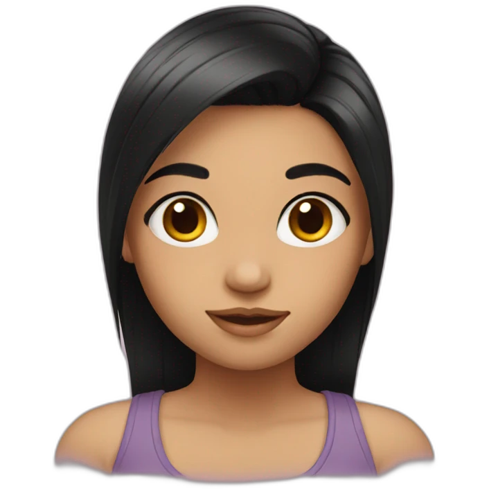 Girl with black hairs emoji