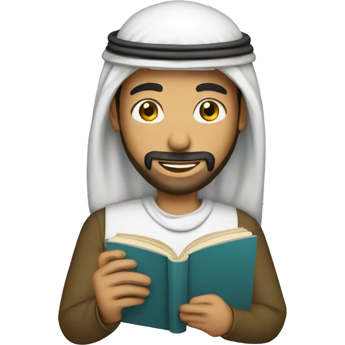 arab with book emoji
