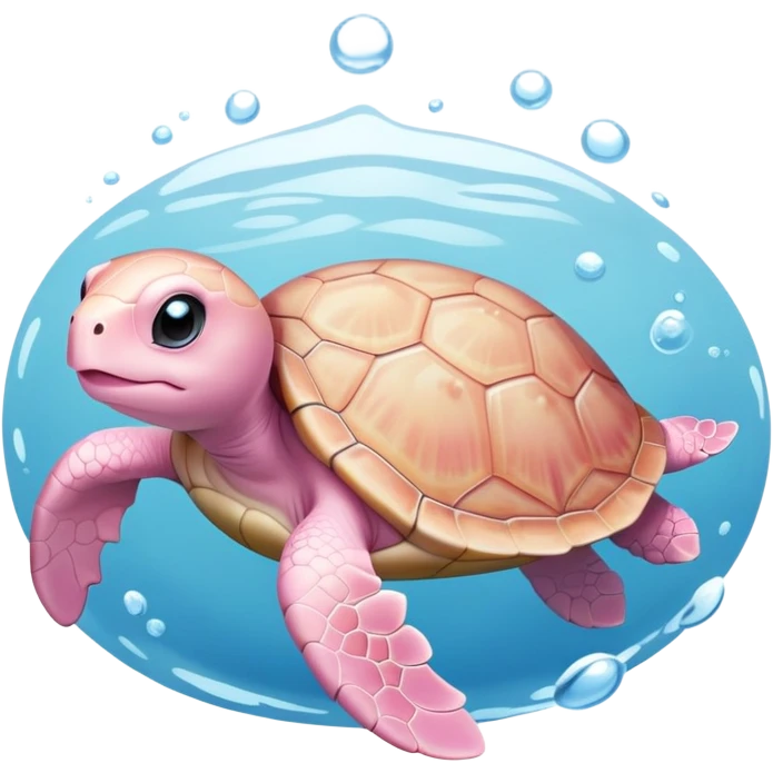 light pink baby turtle swimming emoji