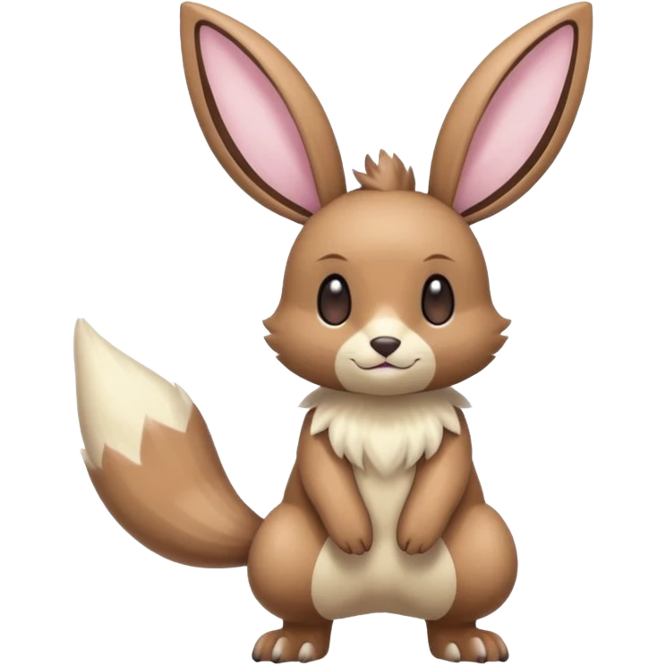 Pastel Shiny Colorful Lopunny-Buneary-Eevee-Furret-Linoone-fusion (full body) emoji