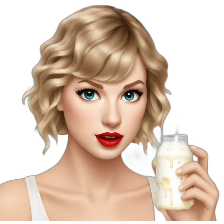 taylor-swift-selfie-milk-on-face-dripping emoji