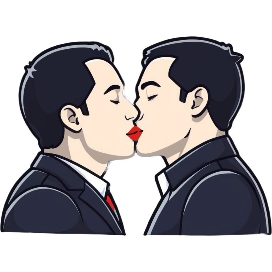 Two men kissing emoji
