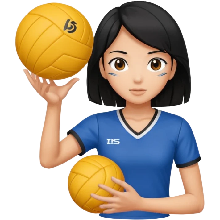 volleyball player, anime girl, with volleyball ball emoji