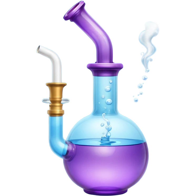 Purple Bong blue water smoking emoji