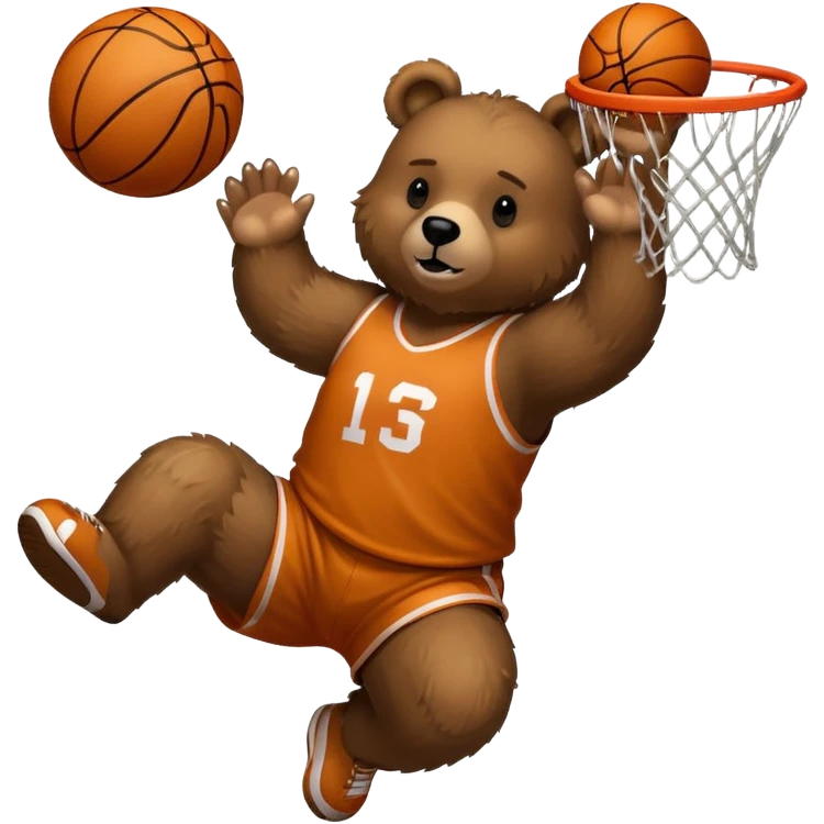 bear dunking basketball  emoji
