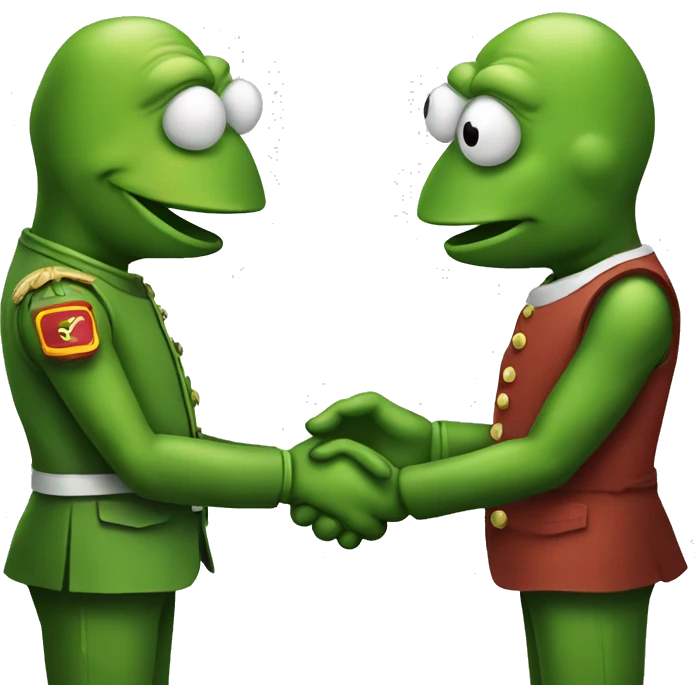 two pepes handshake emoji