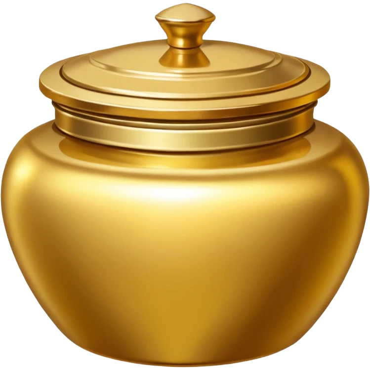 Produtos de beleza delicado com tampa dos potes dourados e fundo transparente pra usar como figurinha emoji