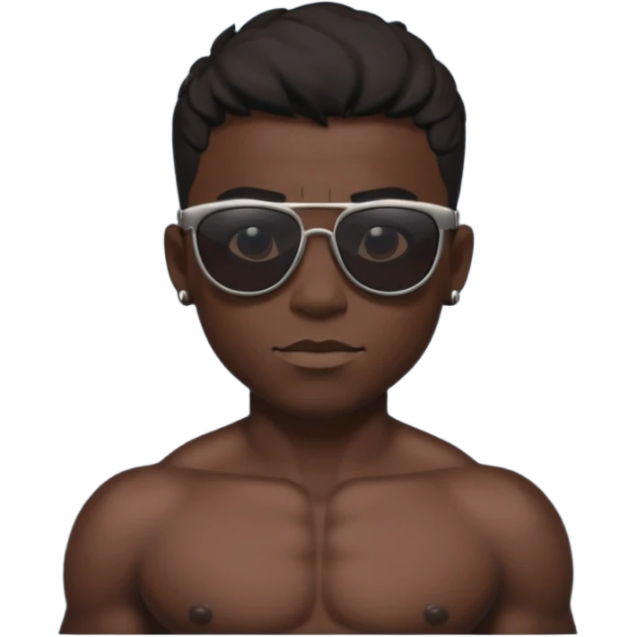 boy naked musclar with sunglasses black emoji
