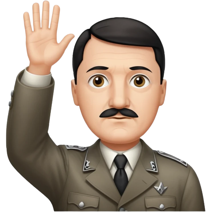 Hitler raising one hand straight up like a salute emoji