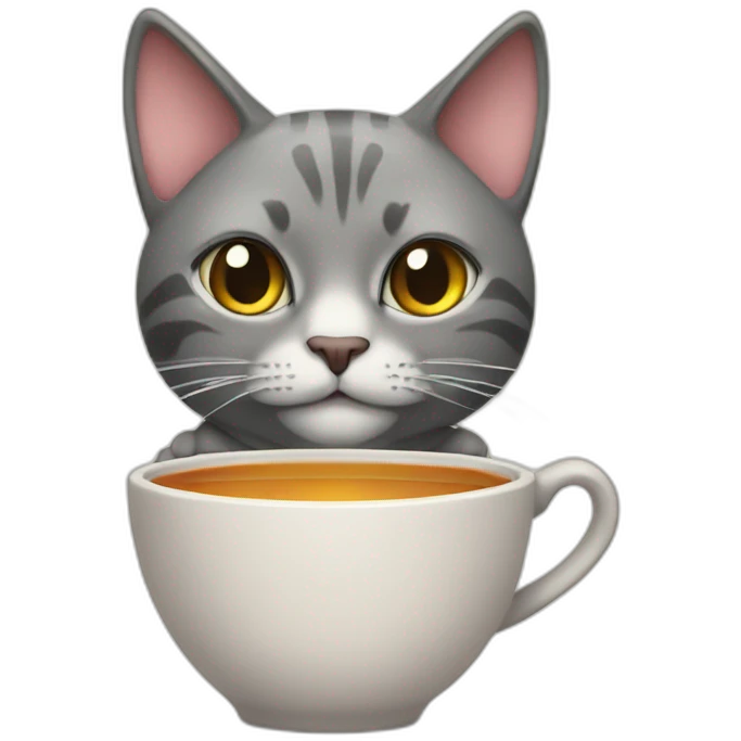 cat drink tea emoji