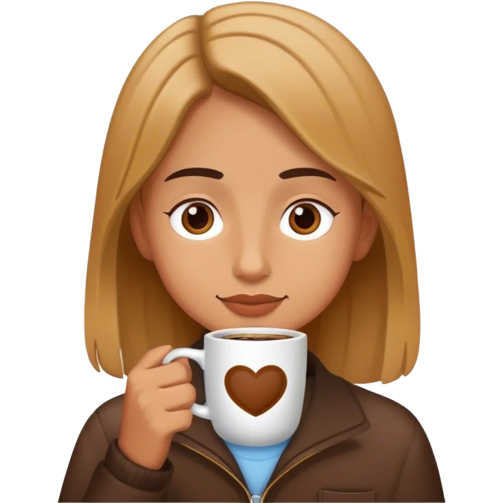 The student is drinking coffee. emoji