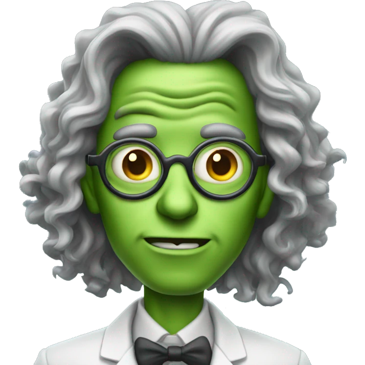 crazy alien scientist with long wavy hair  emoji