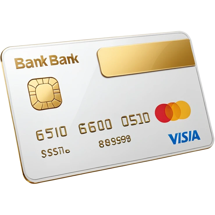 white and gold bank card emoji