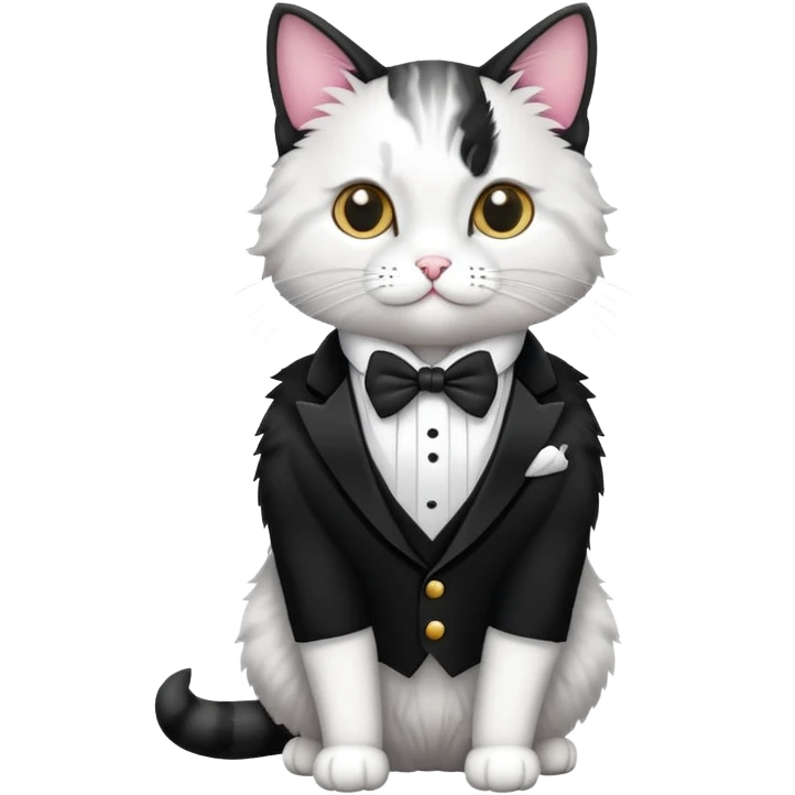 Cat wearing a tuxedo emoji